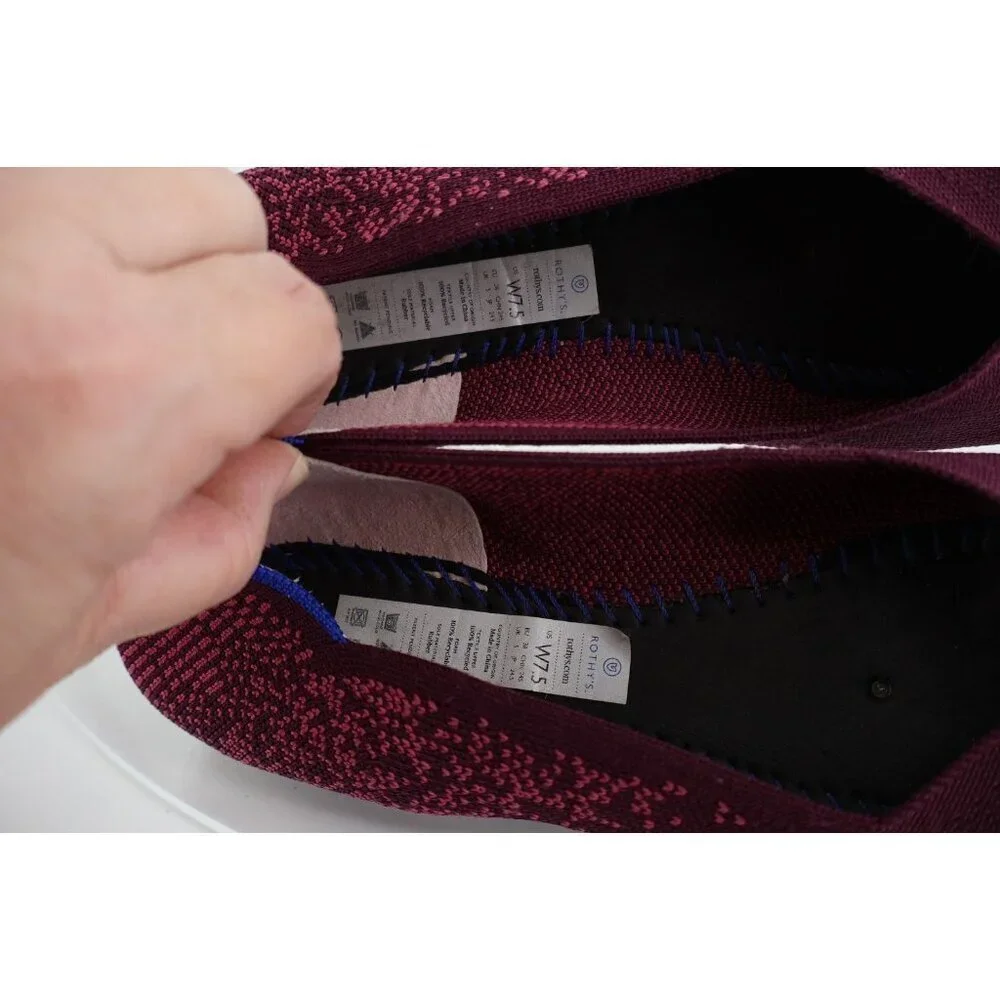 Rothy's The Flat Women's Size 7.5 Fig Python Purple Round Toe Ballet NO INSOLES